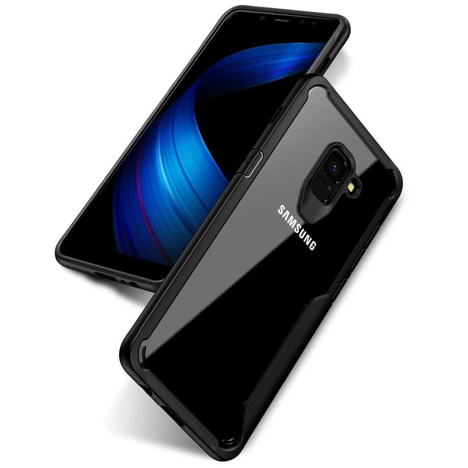 Чехол для Samsung A8 Plus 2018 TPU бампер подушка безопасности Прозрачный ударопрочный