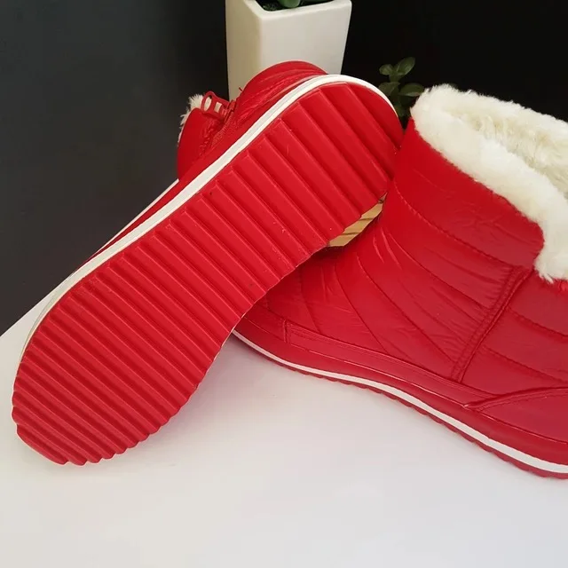 M. GENERAL/женские зимние ботинки водонепроницаемые зимние ботинки с боковой молнией для женщин, с плюшевой подкладкой, Нескользящие, серые, черные, красные, Размеры 35-40
