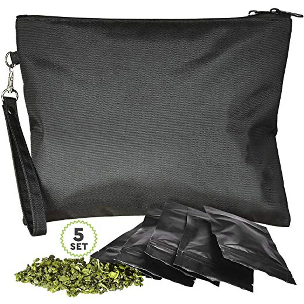 

Food Odor Proof Bag Polyester 18x15.5cm Multi-Functional Fabric Zipper Organizer Smell-Proof Storage Waterproof