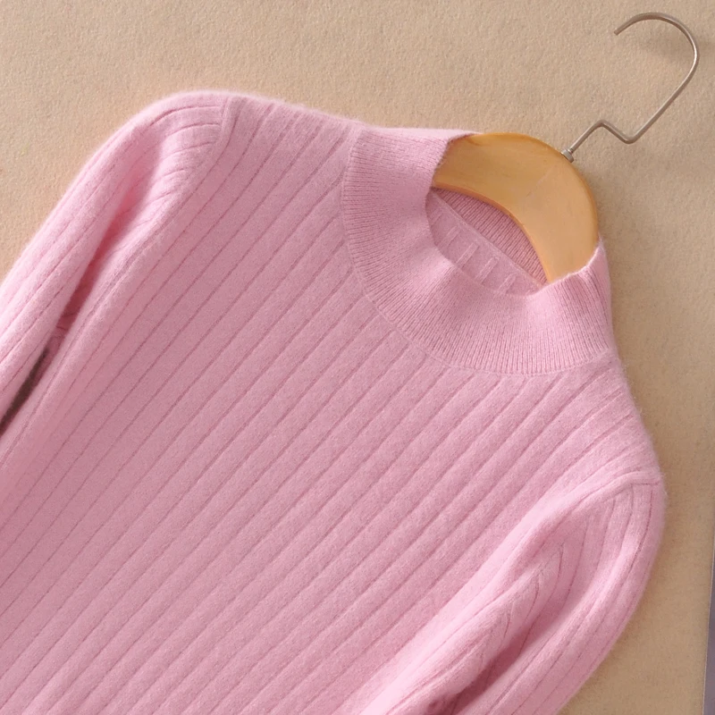 New high quality cashmere sweater round neck solid color loose large size casual comfort close soft sweater breathable warm