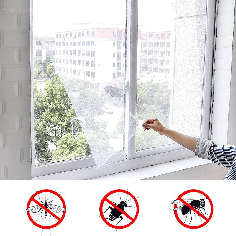 

Invisible Fly Mesh Screen 1.5*1.3M Sticky Mosquito Home Decor Anti Mosquito door Screen Window Net Adhesive Type