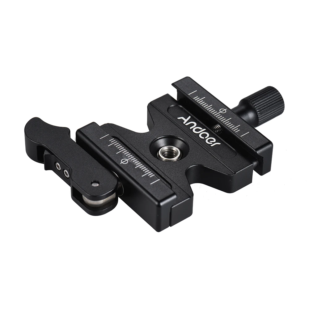Andoer CL-50LS Quick Release Clamp Adjustable Lever Knob-Type 1/4"&3/8" Hole for Arca Swiss Quick Release Plate Ball Head Tripod - ANKUX Tech Co., Ltd