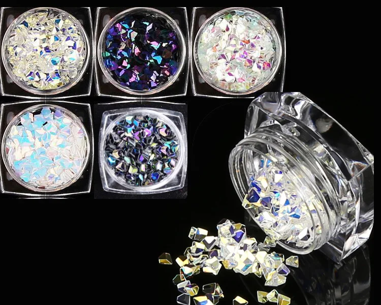 Strass Paillettes 1lot =5 Boxes Chameleon AB Color Nail Sequins ...