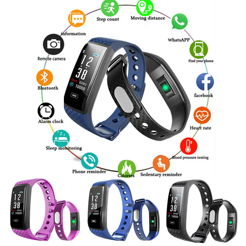 Bluetooth SMART спортивные браслеты сердечного ритма приборы для измерения артериального давления мониторы фитнес-трекер браслеты