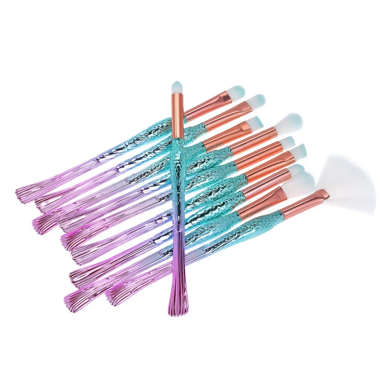 10Pcs \ набор кистей для макияжа Набор Мягкий Нейлоновый Ворс косметическая