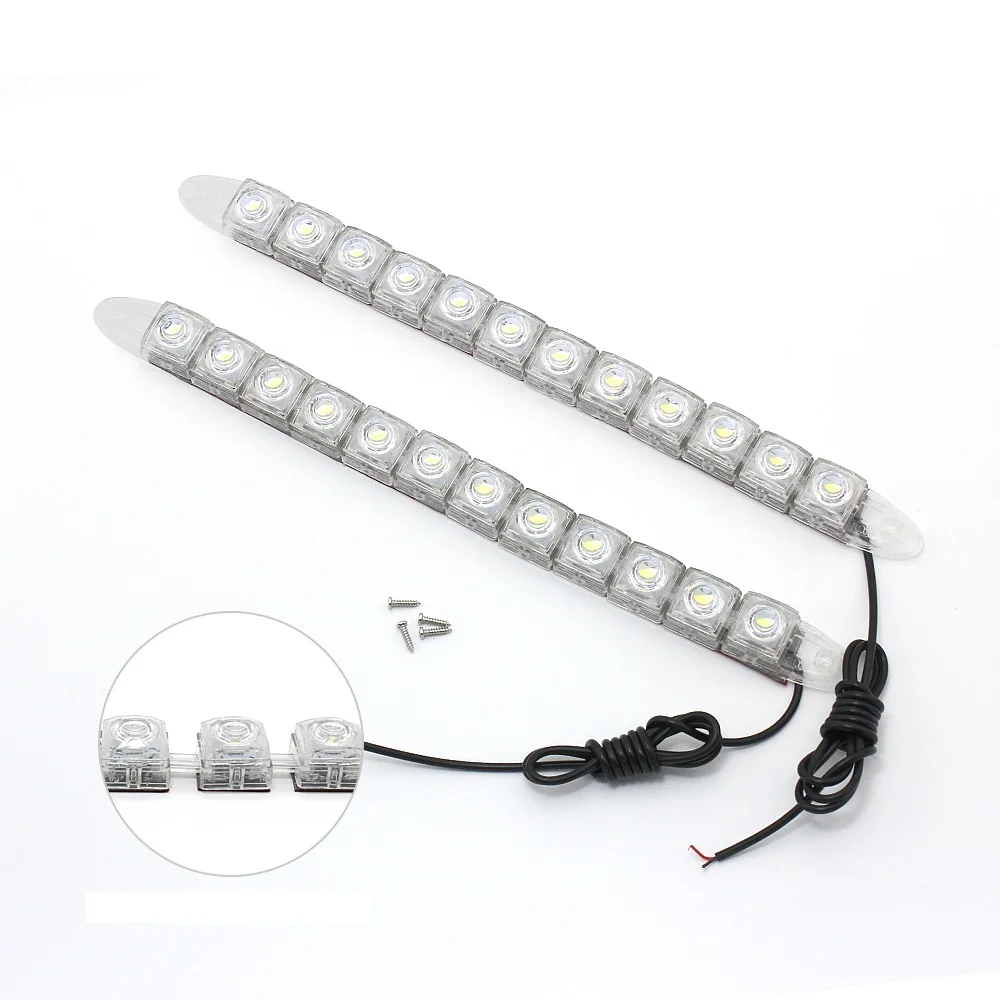 

2pcs 12 LED DRL Car Bulb 12V Super Bright COB Chips DRL Daytime Running Light Flexible Strip Lights Fog Lamp for Auto Car