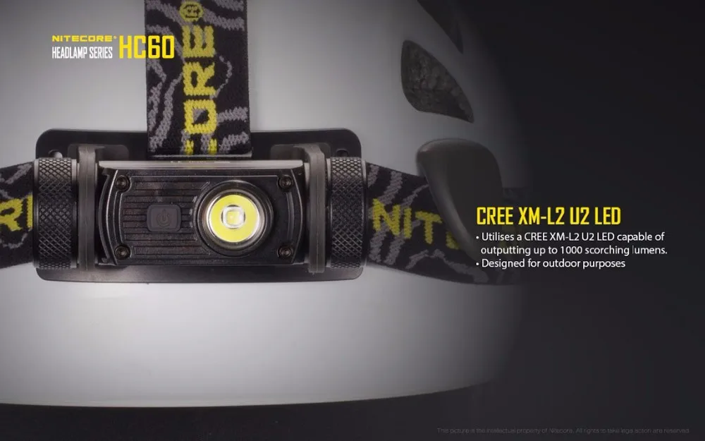 NITECORE HC60 наружная Спортивная фара CREE XM-L2 U2 max 1000 люмен дальность луча 117 м фара USB перезаряжаемая фара