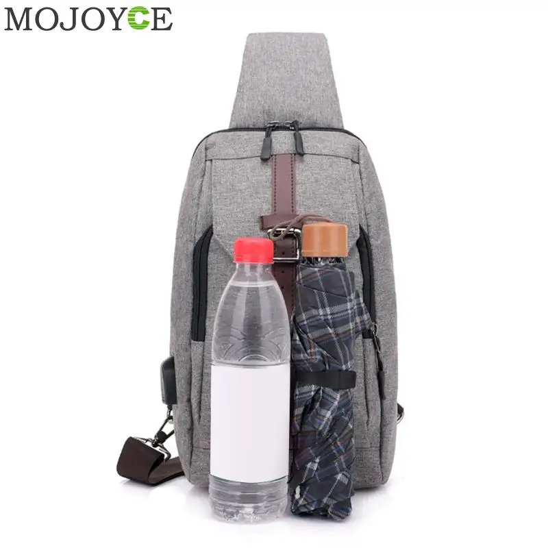 Nylon Männer Brust Pack USB Lade Einzigen Schultergurt Zurück Crossbody Beutel für Frauen Sling Umhängetasche Rucksack reise