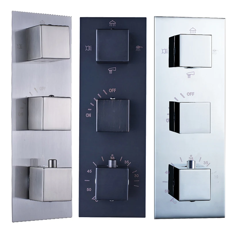 Thermostatic-Faucet-Cartridges-Triple-Mixer-Valve-Chrome-ORB-Brass-3-4-Ways-Water-Outlet-Mixer-Valve (1)