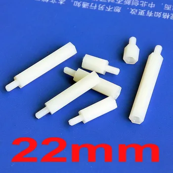 

(100 pcs/lot ) 22mm/0.87" Nylon M3 Threaded Hex Male-Female Standoff Spacer, Hexagonal.