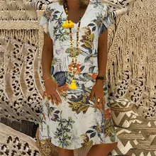 Женское летнее платье, новое модное сексуальное платье, винтажное Цветочное платье с v-образным вырезом и коротким рукавом размера плюс, повседневный элегантный Сарафан Vestidos