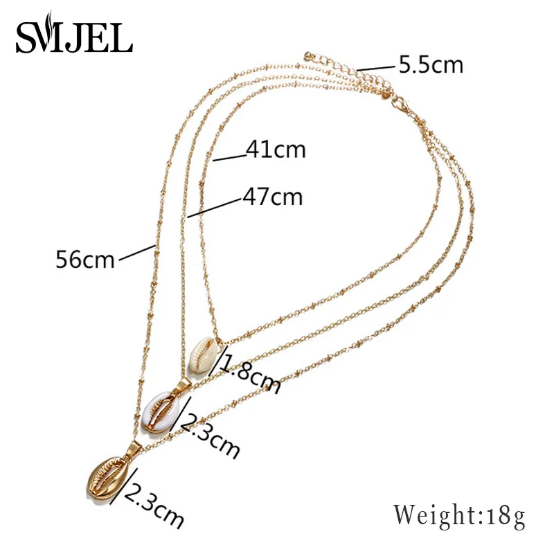 SMJEL богемное натуральное многослойное ожерелье, колье, модное ювелирное изделие, Золотая цепочка, морская раковина, кокосовое ожерелье дерево для женщин