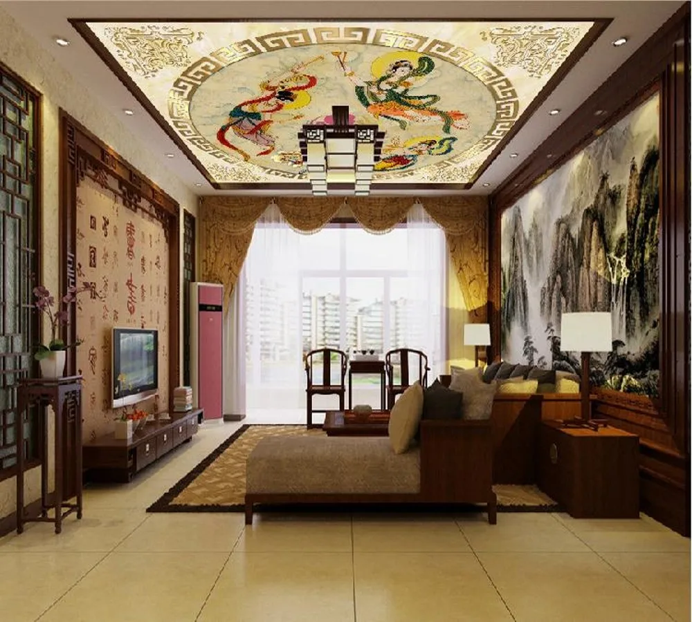 Прямая поставка Fatman 3d потолочные обои винтажные скандинавские обои китайские Летающие Феи фреска спальня гостиная Duvar Kagitlari