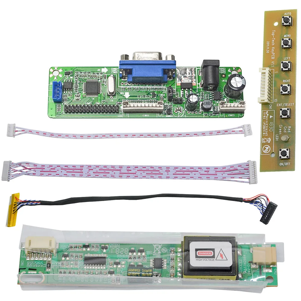 

VGA LCD Controller Board Kit for TD141TGCD1 N141XC-L02 L01 N141XB-L09 05 03 01 HT14X1B-202 1024x768 CCFL LVDS 30 pins