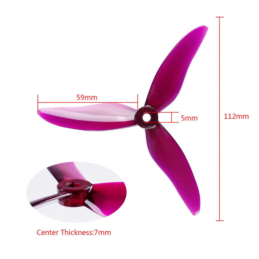 Gemfan 51499 5 дюймов tri blade/3 лезвия CW CCW Лопасти пропеллера совместимый 2205 2306