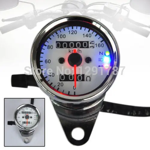 LED Backlight DC 12V Universal Motorcycle Dual Odometer Speedometer