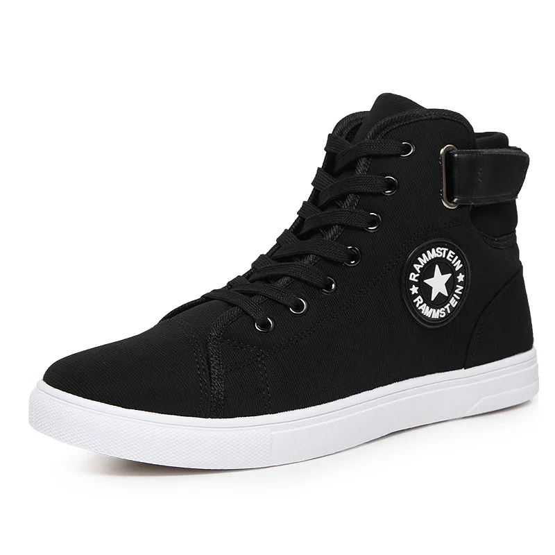 

Dropshipping Men's Vulcanize Shoes Men Spring Autumn Top Fashion Sneakers Lace-up High Style Solid Colors Man Shoes Flats White