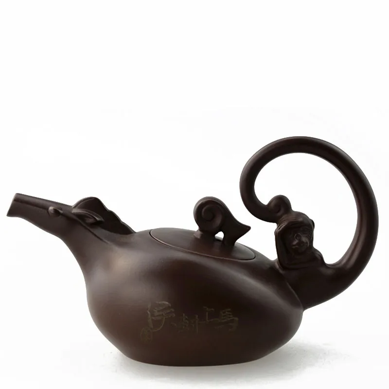 

Precious Collection Value Teapot Yixing 150ml Monkey Horse Ceramic China Handmade Set Ceramic Gift Porcelain Zodiac Kettle Sets