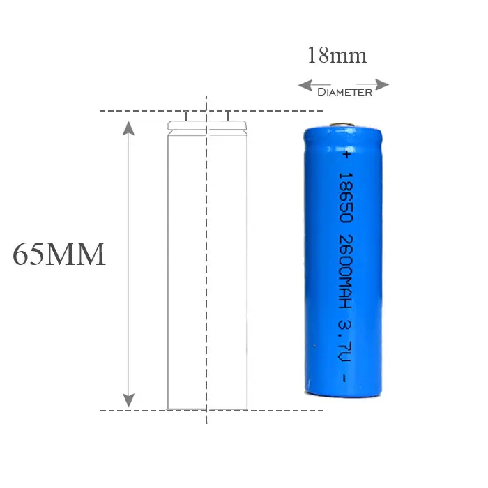 4 шт 2600mAh 3 7 v 18650 батареи синий цвет литий ионная аккумуляторная батарея для
