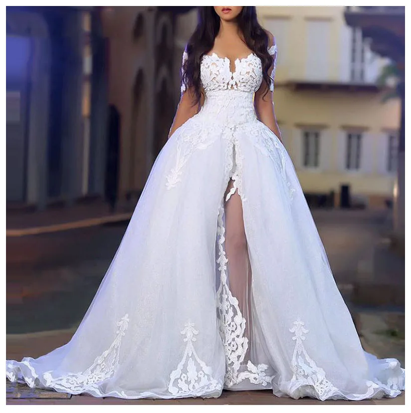 LORIE сексуальное свадебное платье с разрезом по бокам, бальные платья, свадебное платье с открытыми плечами, высокое качество, свадебные платья, новинка