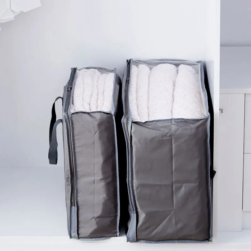 Home Quilt Closet Organizer With Transparent Lid Quality Underbed Ocford Storage Bag 1pcs Simple Wardrobe Organizer With Handle