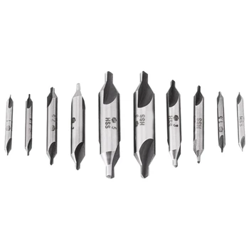 

10Pcs/Lot Combined Countersink Bits 60 Degree Center Drill Set Hss Metal Drilling Power Tools Lathe Milling Cutter Tool