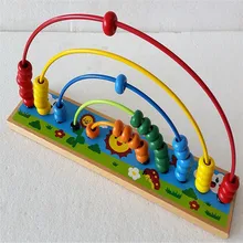 1 set Rainbow Wooden Abacus Arithmetic Calculation Rack Computing Mathematics Teaching Toy