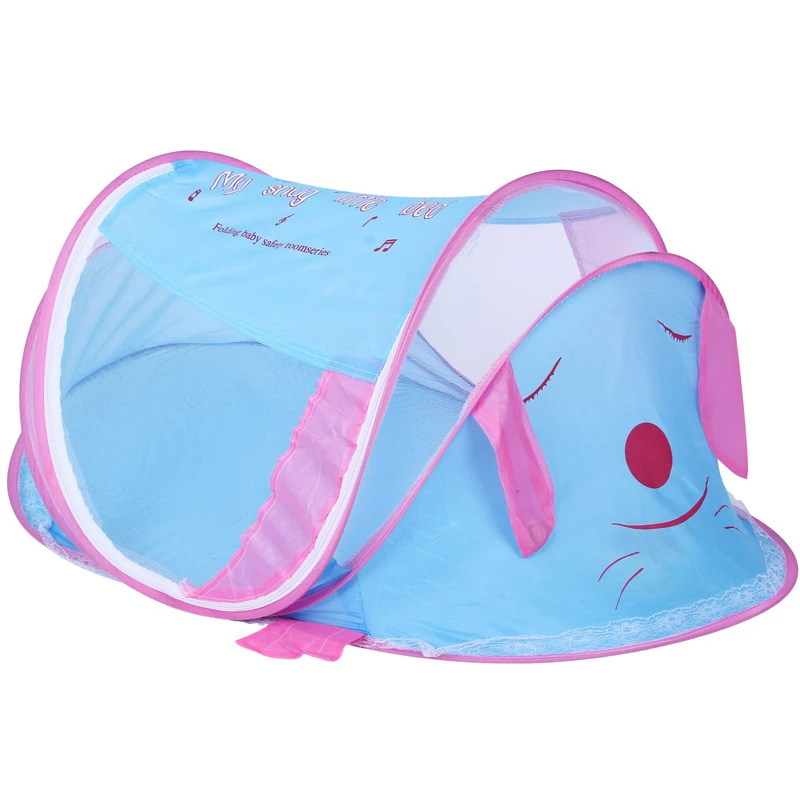 

Cute Puppy Crib Mosquito Baby Bed Mosquito Insect Cradle Net Foldable Newborn Bedding Protection Mesh Mosquito Net+Music Pack