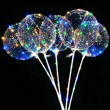 Светодиодный светящийся воздушный шар Круглые Пузырьковые Прозрачные Шары для вечерние украшения DTT88