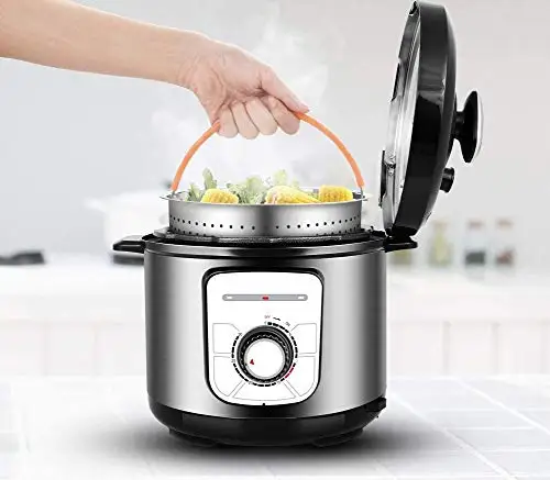 AOZITA Steamer Basket for Instant Pot Accessories 6 qt or 8 quart - 2 Tier  Stackable 18/8 Stainless Steel Mesh - Silicone Handle - Vegetable Steamer