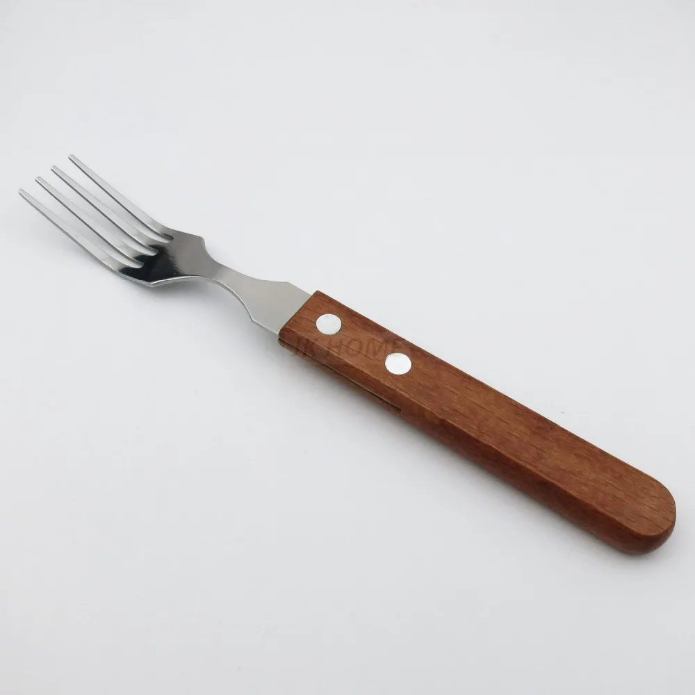 JANKNG 3 шт./лот деревянной ручкой обеденный из нержавеющей стали набор ножей вилка ужин наборы Ретро набор столовой посуды для кухни Столовые приборы