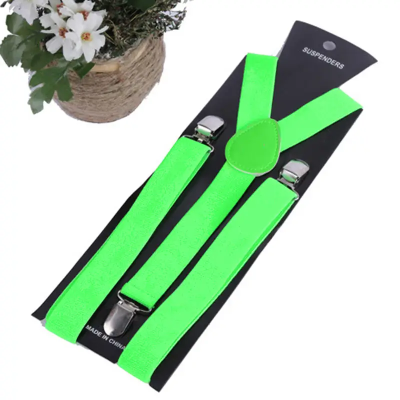 Florescent Green Новинка, 17 цветов, модные женские милые эластичные регулируемые подтяжки, аксессуары для одежды - Цвет: Florescent Green