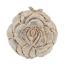 Серебряный золотой кристалл вечерняя сумка со стразами Роскошная Шипованная Праздничная сумка клатч розовый цветок алмаз блестящие вечерние сумочки 88239