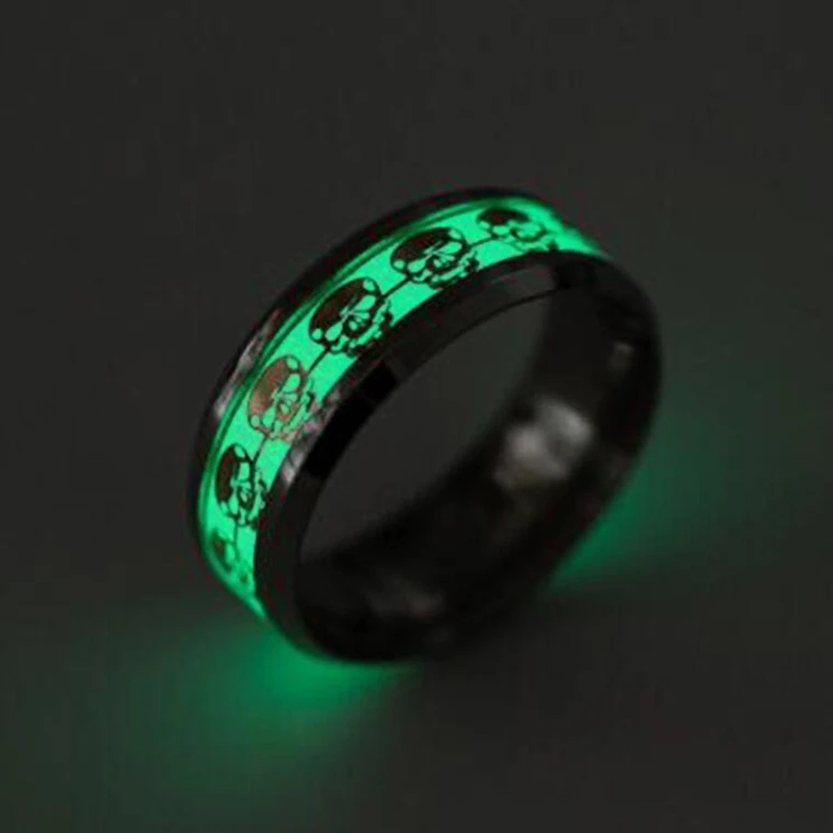 

Fashion Hot Movie Skull Ring Titanium Steel Ring New Arrival Men Ring Luminous Ring Glow In The Dark