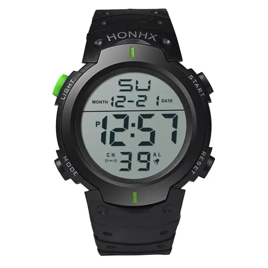 Мужские часы спортивные 30 м водонепроницаемые Модные наручные часы Военные мужские часы цифровой люксовый бренд известный saat erkek kol saati - Цвет: Green