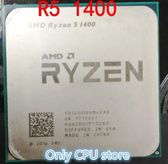 

AMD Ryzen 5 1400 R5 1400 3.2 GHz Quad-Core CPU Processor YD1400BBM4KAE Socket AM4