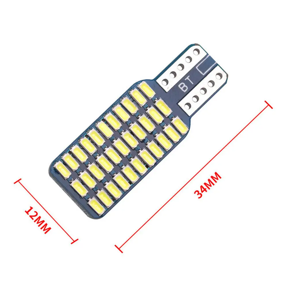 Fuleem 100 шт. T10 192 194 168 W5W 33SMD 3014 6500 k CAN-шина высокой мощности белый купольная лампа задние фонари 12 V