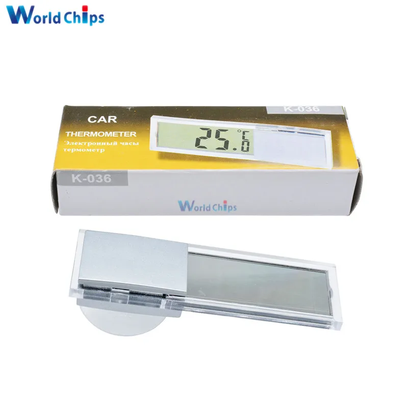 

Mini 2 in 1 LCD Digital Auto Car Truck Clock + Thermometer with Suction Cup AG10 Button Cell Battery Operated