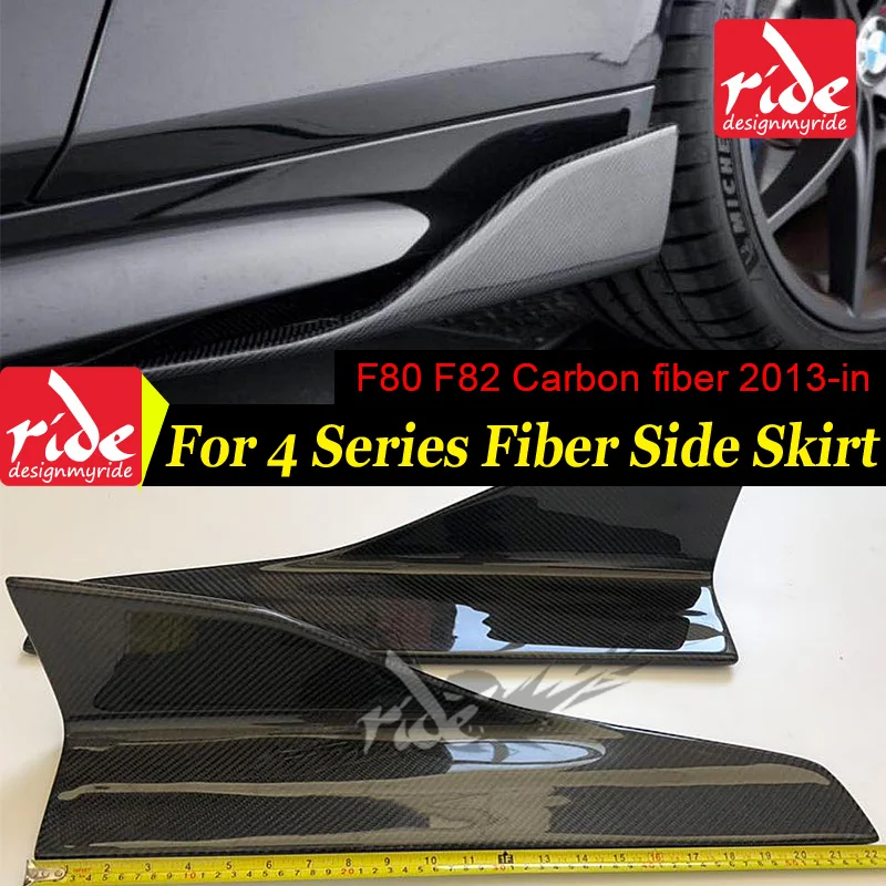 

General-purpose Universial Car Model Carbon Fiber Side Skirt for BMW 4-Series F80 M3 F82 M4 2013-in Side Bumper Extension Skirt