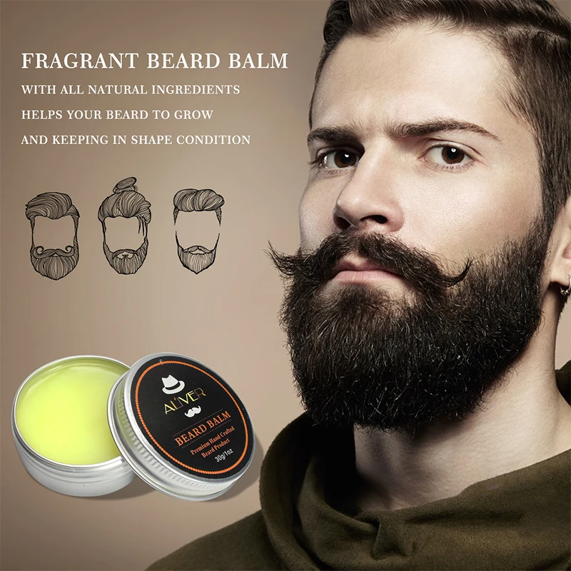 ALIVER мужчины Усы Крем борода масло комплект с усами Расческа щетка сумка для хранения
