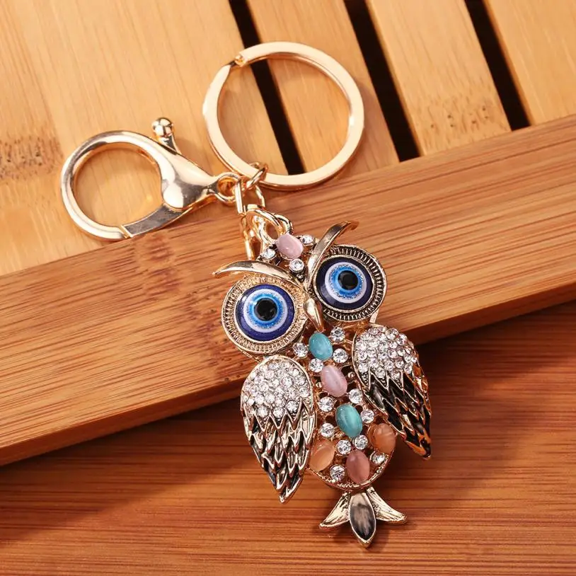 

GEMIXI Rhinestone Owl Animal Bird Sparkling Charm Keychain 4.26