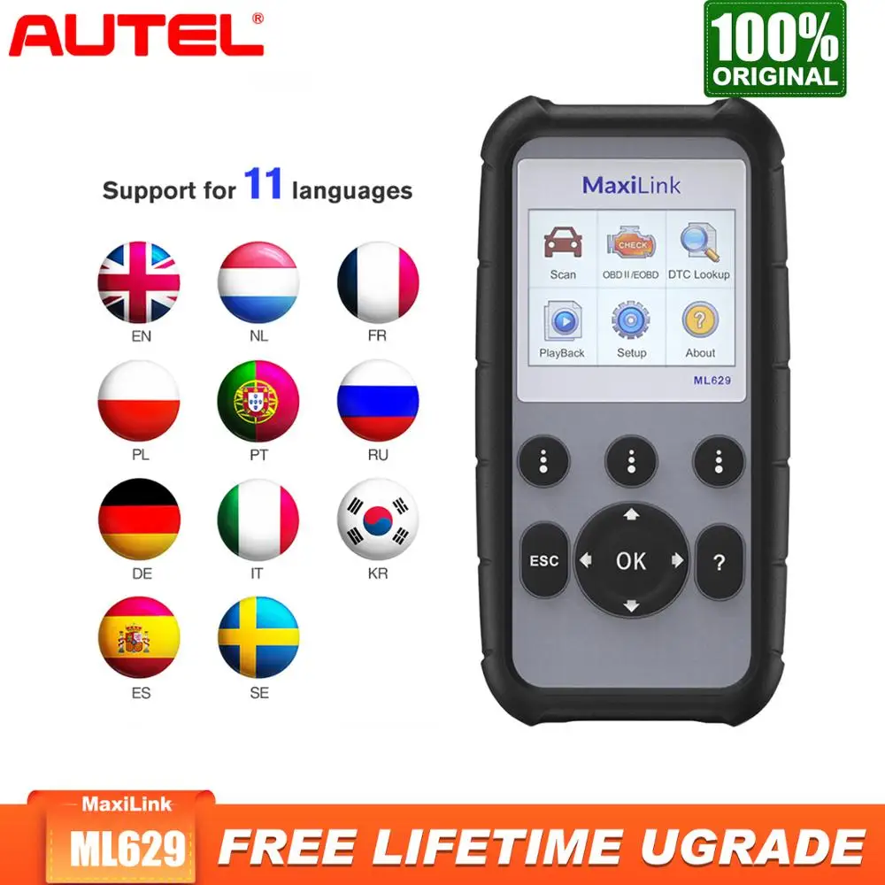 

Autel ML629 Maxi Link Diagnostic Tool Auto OBD2 Scanner Code Reader ABS Airbag Code Reader Upgrade Autel ML619 AL619