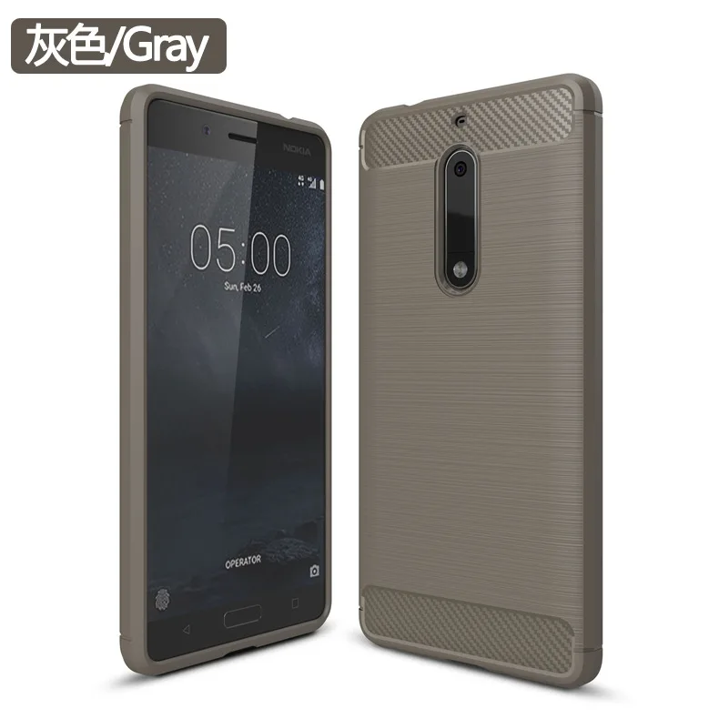 100 шт/партия силикон из углеродного волокна ТПУ чехол для nokia 3/nokia 5/nokia 6/nokia 9/nokia 8