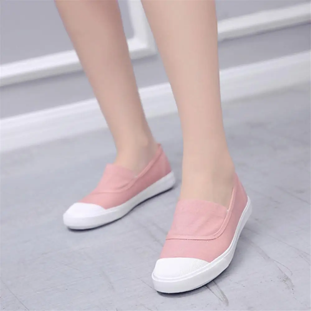 

2018 new summer canvas student flat comfortable white shoes women basic casual shoes slip-on canvas walking shoes female