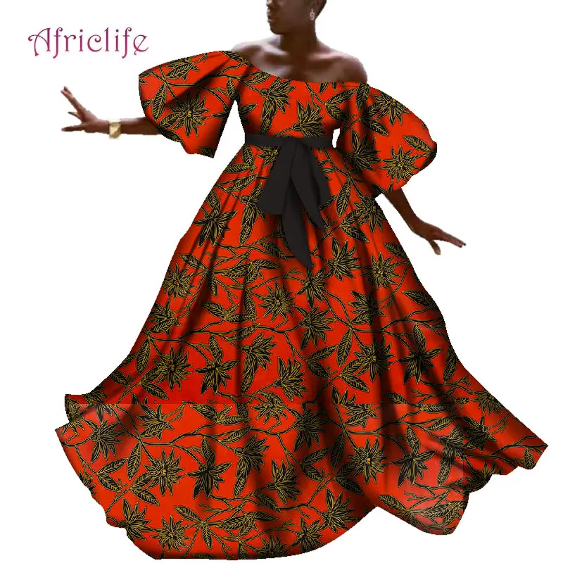 Больше любви африканские платья для женщин с открытыми плечами Длинные платья Вечерние свадебные Повседневные платья Дашики африканские женские платья WY4273