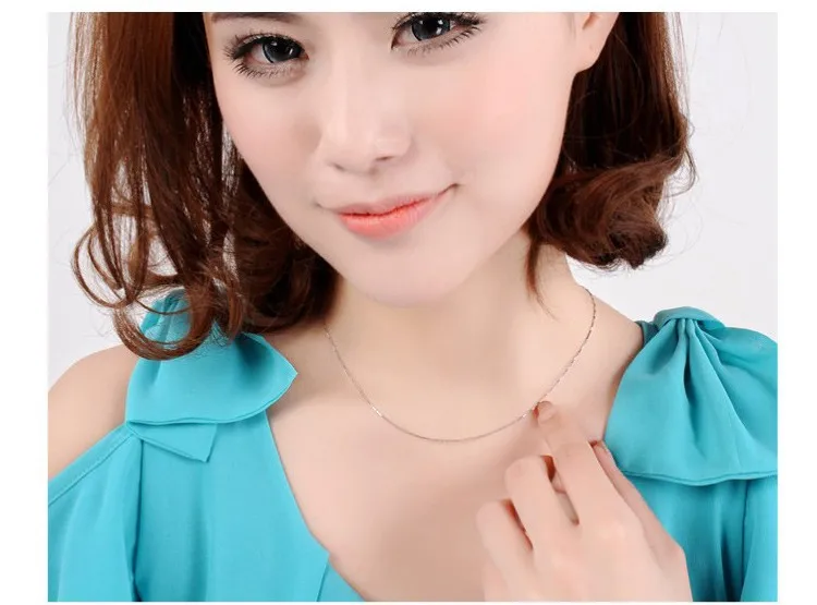 0.6mm 16inch 40.5cm or 18inch 46cm 925 silver with three-layer white gold platting out side box chains factory price promotion