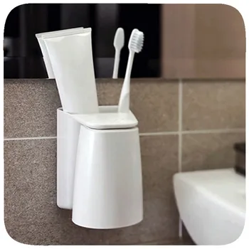 

Creative Magnetic Suction Drain Bathroom Tumbler Multifunctional Household Bathroom Plastic Toothbrush Cup Toothpaste Holder Set