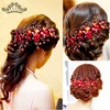 Diadema de flores para novia con cuentas de cristal rojo a la moda ► Foto 1/6