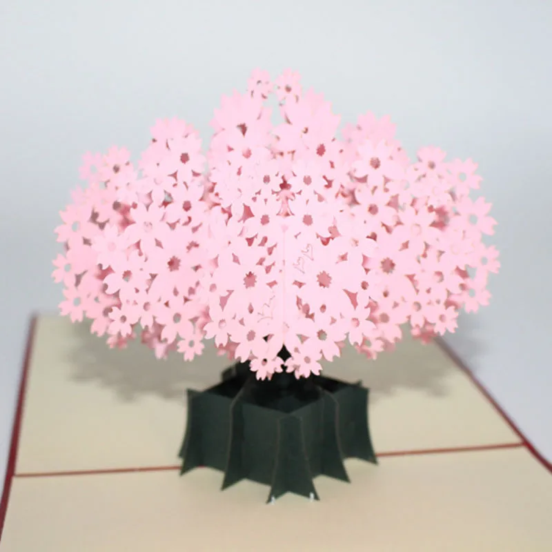  3D Laser Cut Handmade Carving Cherry Blossom Paper Invitation Greeting Card PostCard Birthday Valen - 32791684113