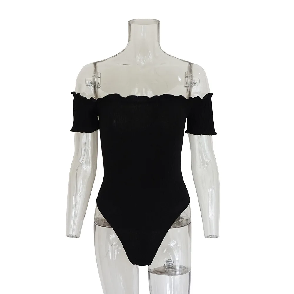 Off Shoulder Solid Jumpsuit Women Summer Female Body Slim Bodycon Bodysuit Short Rompers Women's Skinny Cotton Bodysuit Women Off Shoulder Solid Jumpsuit Women Summer Female Body Slim Bodycon Bodysuit Short Rompers Women's Skinny Cotton Bodysuit Women